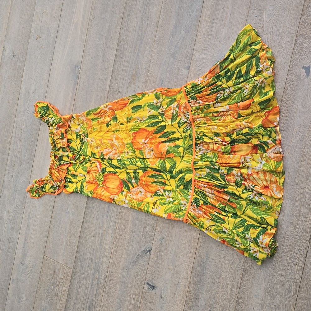 Farm Rio Tangerines Midi Dress Size Medium - Picture 2 of 9